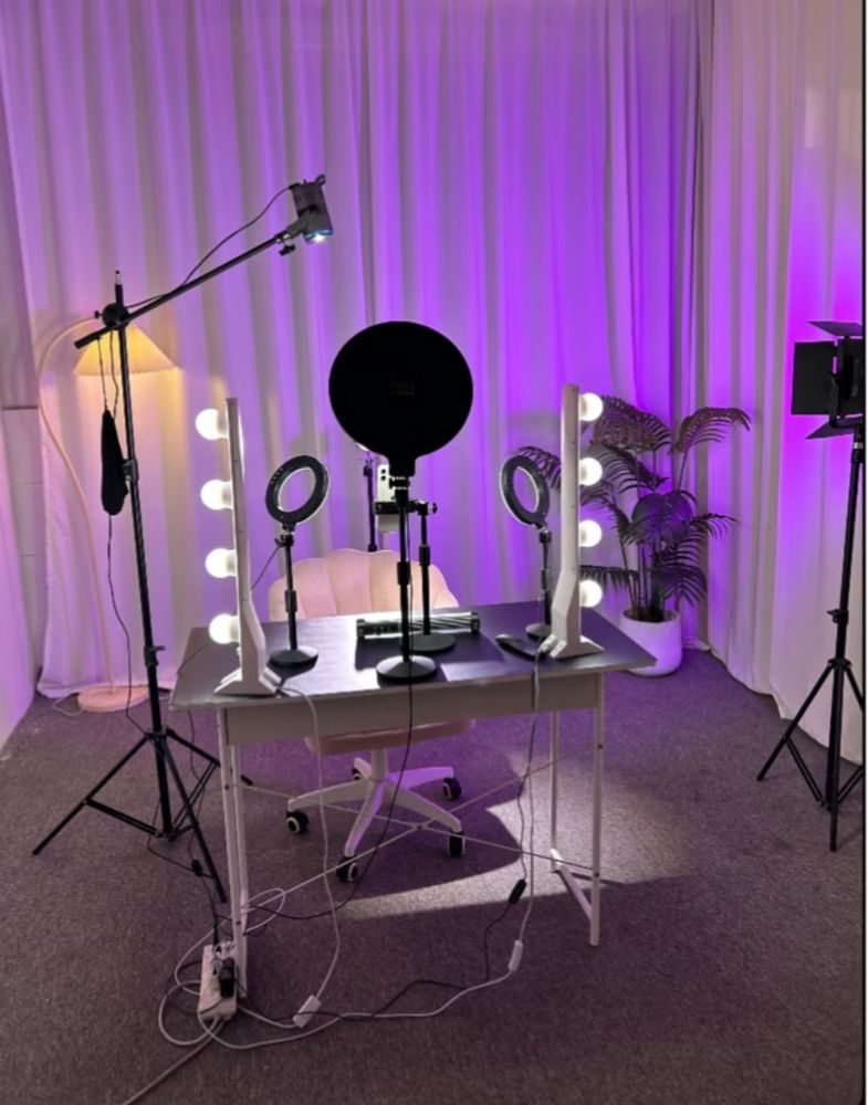 Beauty desk, purple mood light
